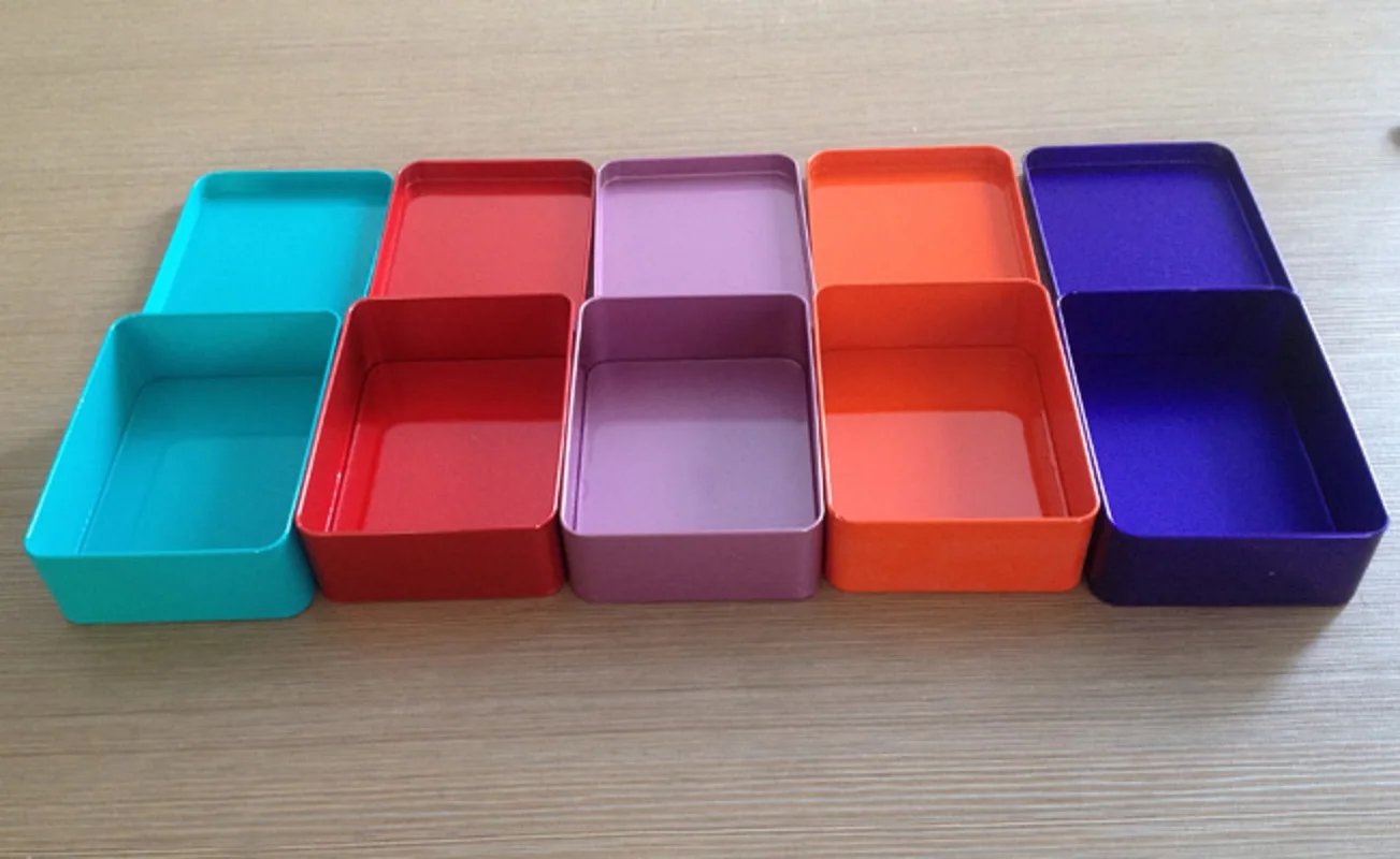 Pack of 5 pcs Rectangular Square Metal Tin Box Candy Box Wedding Gift Supplies Multi-Colors