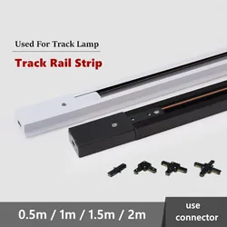 Led Track Spot Lighting Rail Track Strip 0.5m 1m White Black 2 Wire Track 2 PCS/lot Rail Strip Connector For Track Light Guide