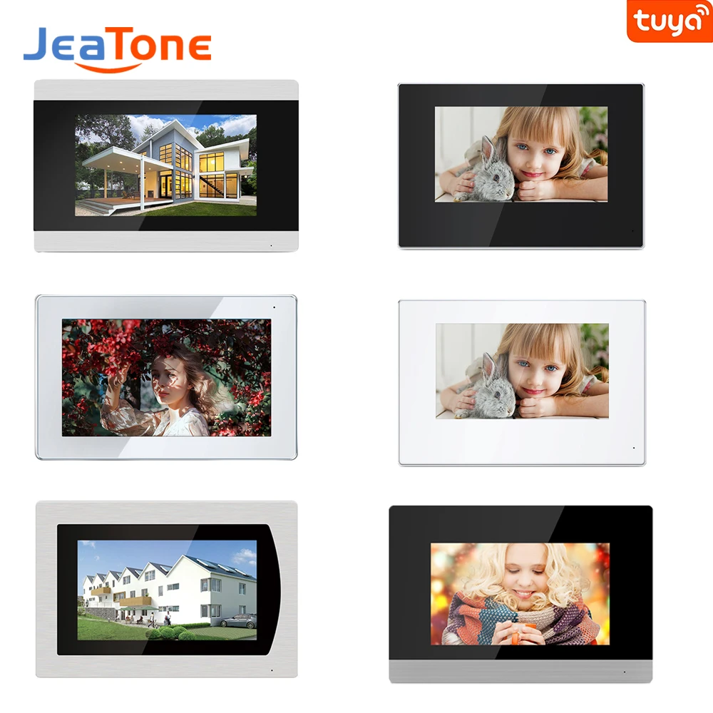 Jeatone 7 Inch PoE Monitor for 87 Series SIP IP Video Intercom Full Touch Tuya WIFI Screen 87709/87710/87111/87712/87714/87721