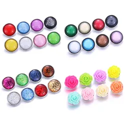 10 Pcs/lot New Snap Button Jewelry Mixed Style Ginger Resin 18mm Snap Buttons Fit Snap Bracelet Bangles Button Jewelry