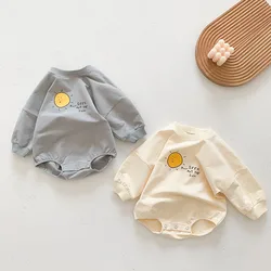 Cute Long Sleeve Cartoon O-Neck Collar Newborn Baby Girl Bodysuit