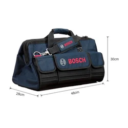 Bosch 전문 수리 도구 키트, 빅 사이즈, 48x28x30cm, 오리지널 Bosch 도구 가방, 허리 가방 핸드백, 18V 전동 공구