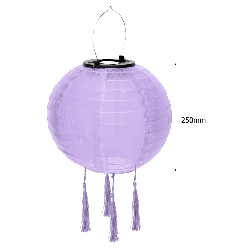 Gikmstpee 12-Inch Solar Chinese Lantern – Waterproof Hanging LED Light For Outdoor/Indoor Garden Decor (Purple)