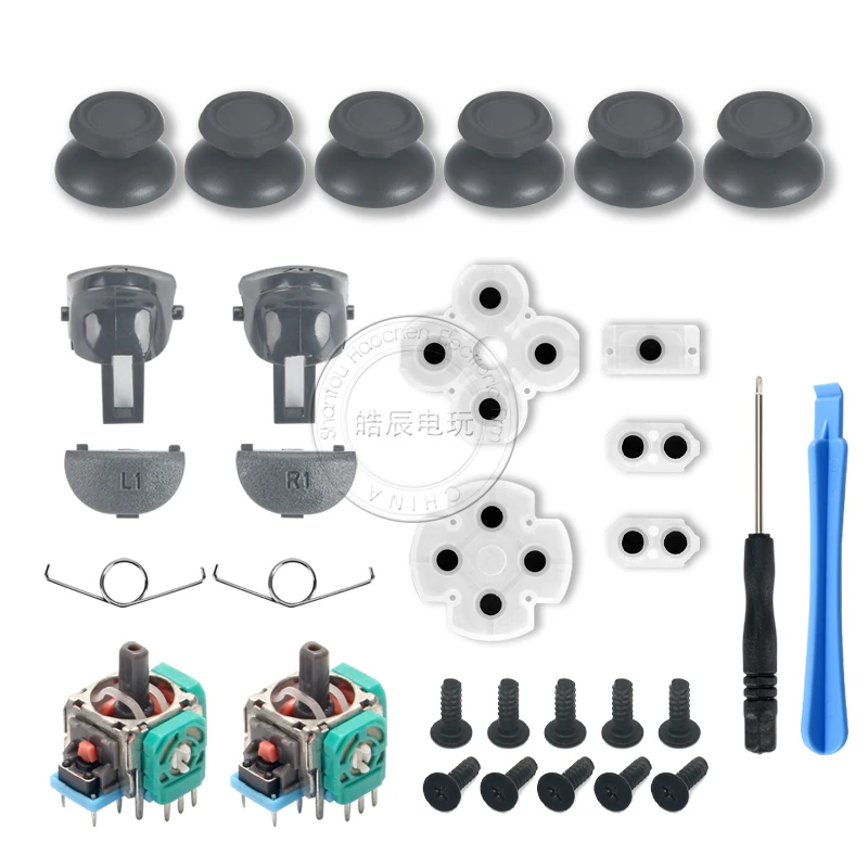 Hothink 4.0 Versie L1L2R1R2 Trigger Knoppen Thumb Stick Caps Voor PS4 Pro Controller Joystick Schroeven Springs Voor Playstation 4