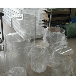 5pcs/set)Wedding Events Decorative Cake Round Cylinder Pedestals clear  Acrylic mental Plinths decor AB1144