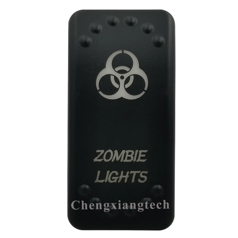 Laser Etched - ZOMBIE LIGHTS- Led Backlit Rocker Switch Cap for Car Boat Truck Rv Switch Auto DIY Replacing, Cover Only