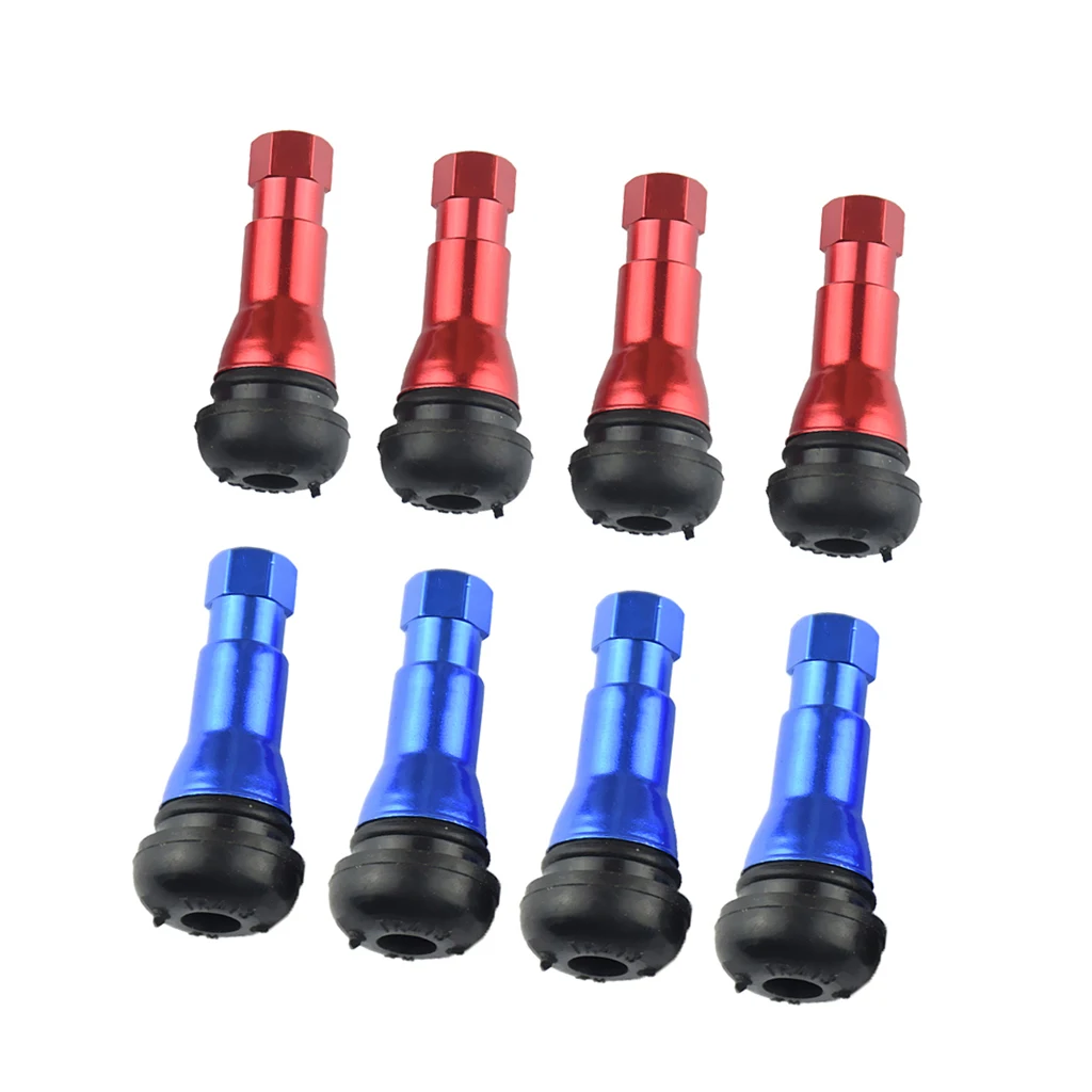 8 Pieces TR413 46mm Wheel Rim Tire Valve Stem Car Truck Vehicle Red Blue