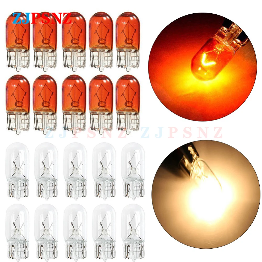 T10 12V 48V-55V-60V Bulb Inserted Bubble Lamp Light Bulb Halogen Warm Warning Turning Light Reversing Lights White Small Lamps