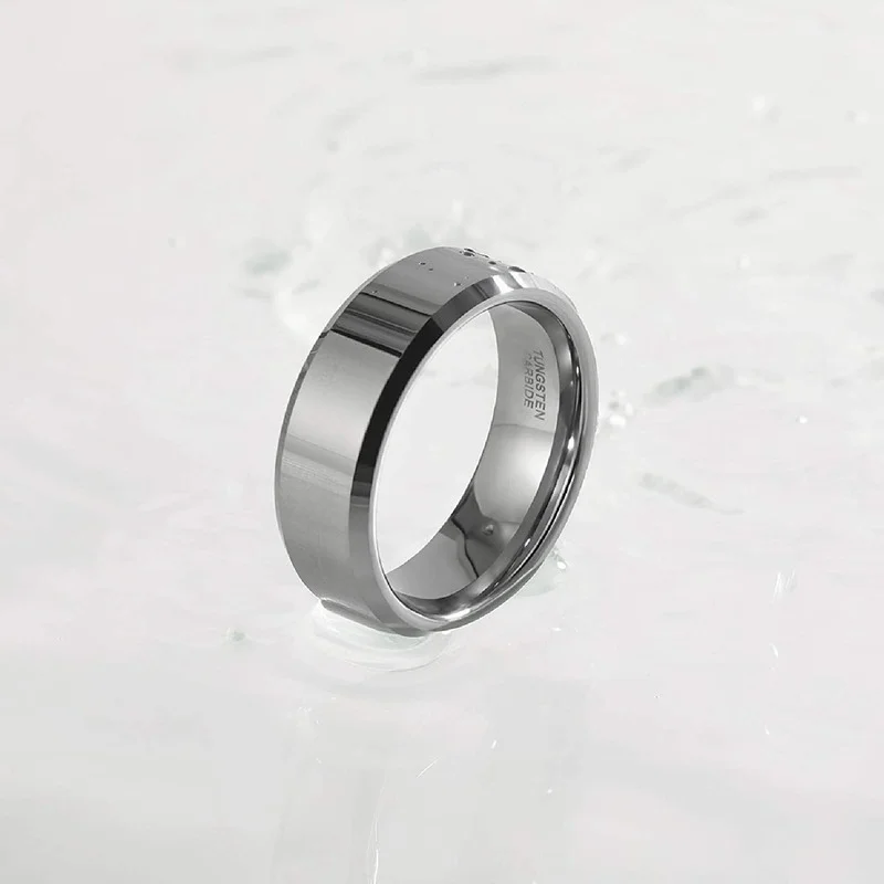 Somen 6mm 8mm Silver Color Tungsten Ring Men's and Women's Matte Wedding Ring High-polished Steel Color Comfortable Fit