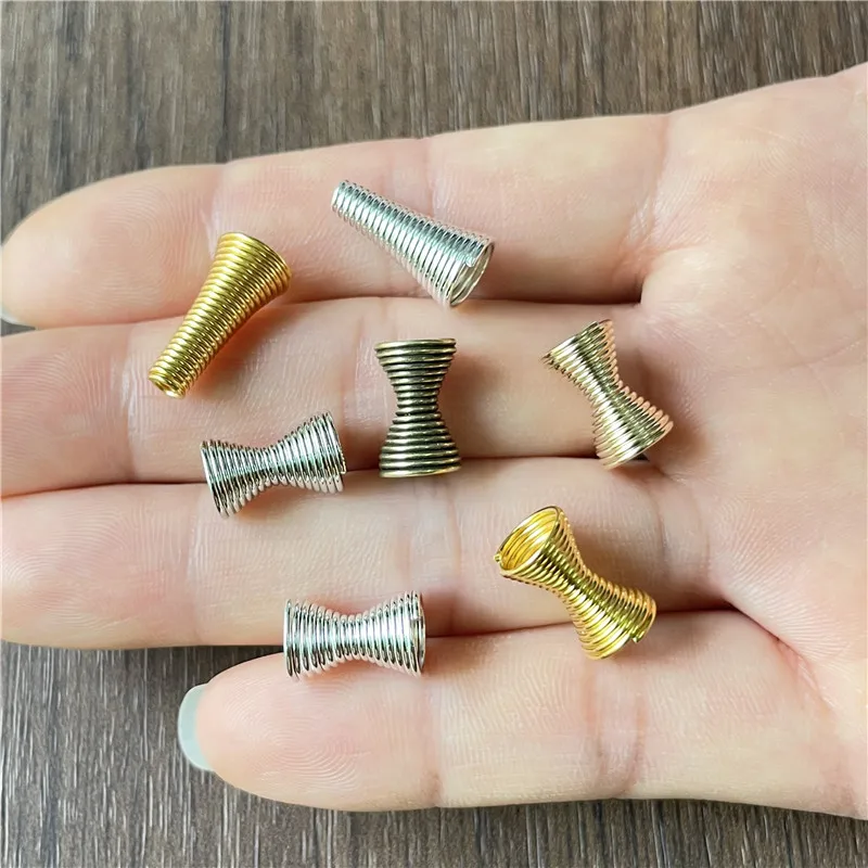 

20pcs Metal Spring Funnel Shape Spacer Beads Caps Beading DIY Findings End Caps Bead Stoppers For Jewelry Makings Accessories