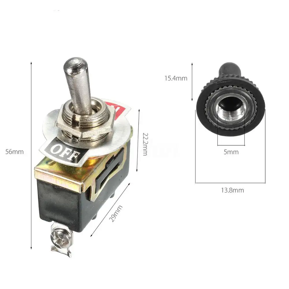 5X SPST 2Pin الثقيلة 15A 250 فولت ON/OFF الروك تبديل التبديل مقاوم للماء التمهيد جديد #5