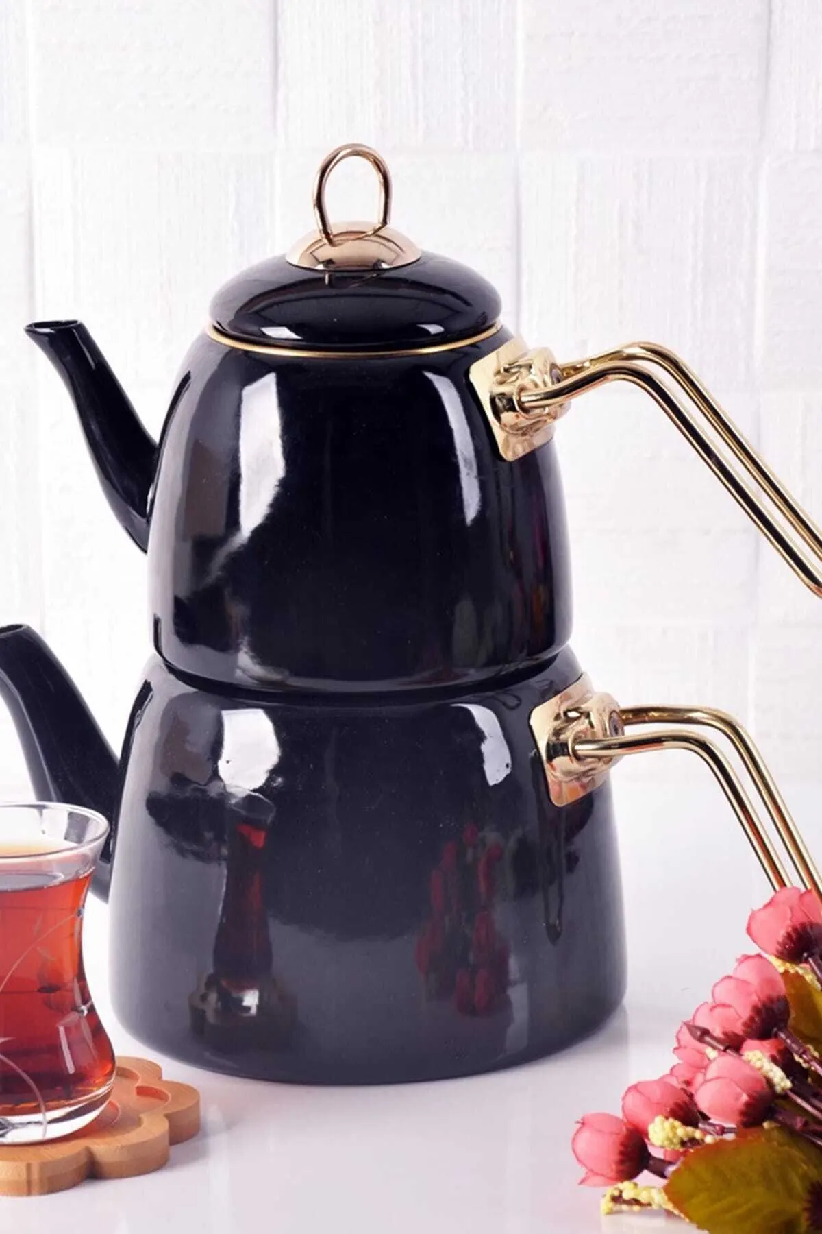 Elite Class Enamel Teapot Black 200461 Healthy Material Metal Decorative Colorful New Fast Shipping