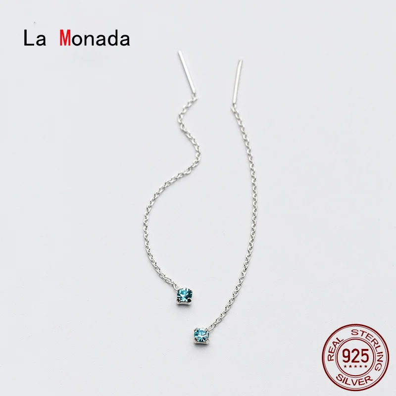 La Monada Square Bead Dangling Hanging Earrings For Women Silver 925 Woman Korean Drop Earrings Minimalist Female In Jewelry