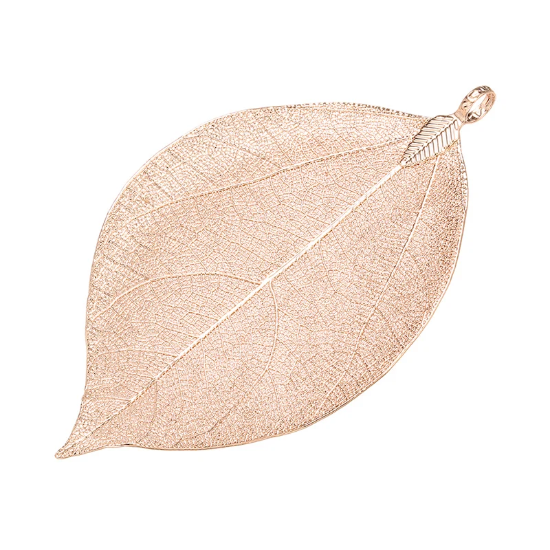 ZHUKOU 45x76mm exquisite gold color leaf pendant for women necklace earrings jewelry accessories Making model:VD586