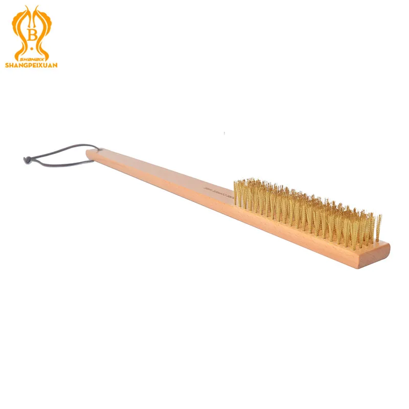 SHANGPEIXUAN Pizza Oven Copper Brush Wood Handle Bristle Brass Grill Cleaning Small Brush for Roccbox Onni Koda Oven Cleaner