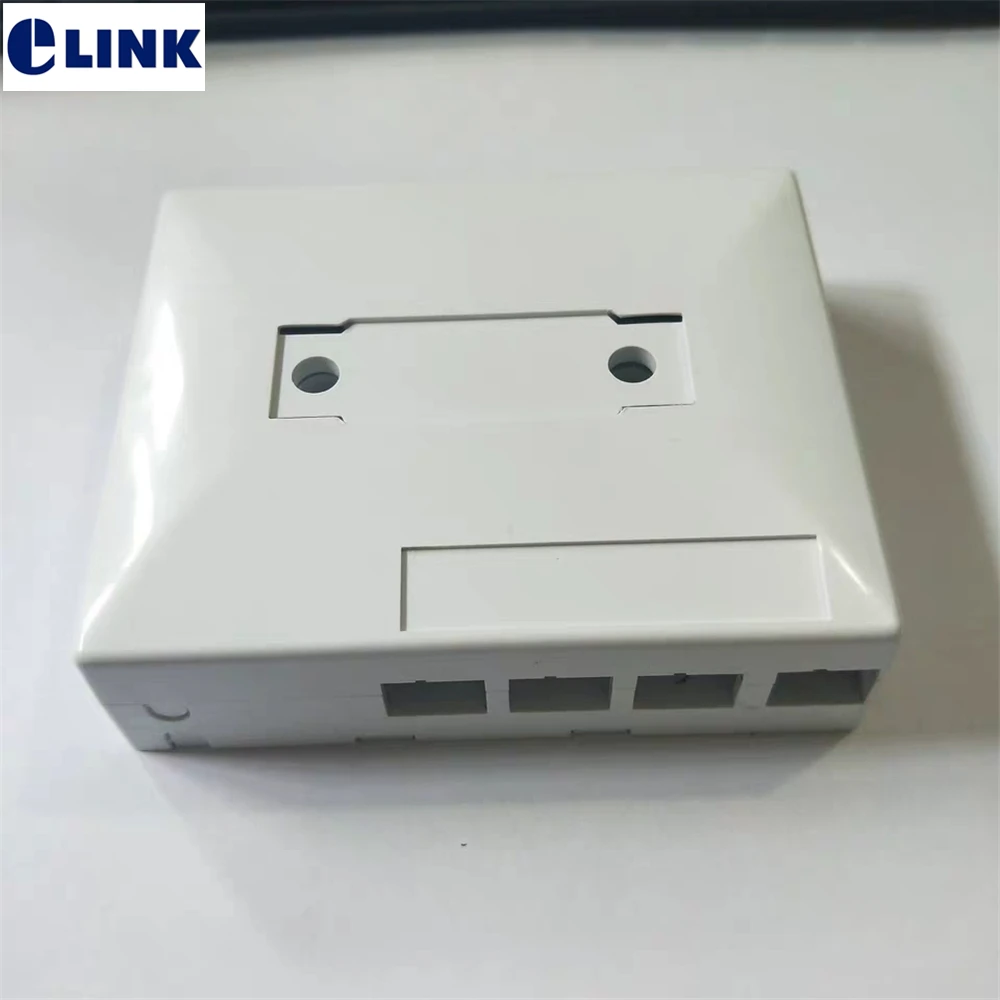 

ABS Desk Junction Box, 4 Port FTTH Terminal Box, Gray, White, 4 Cores SC Fiber Optic Plastic Box, Patch Panel ELINK, 20Pcs