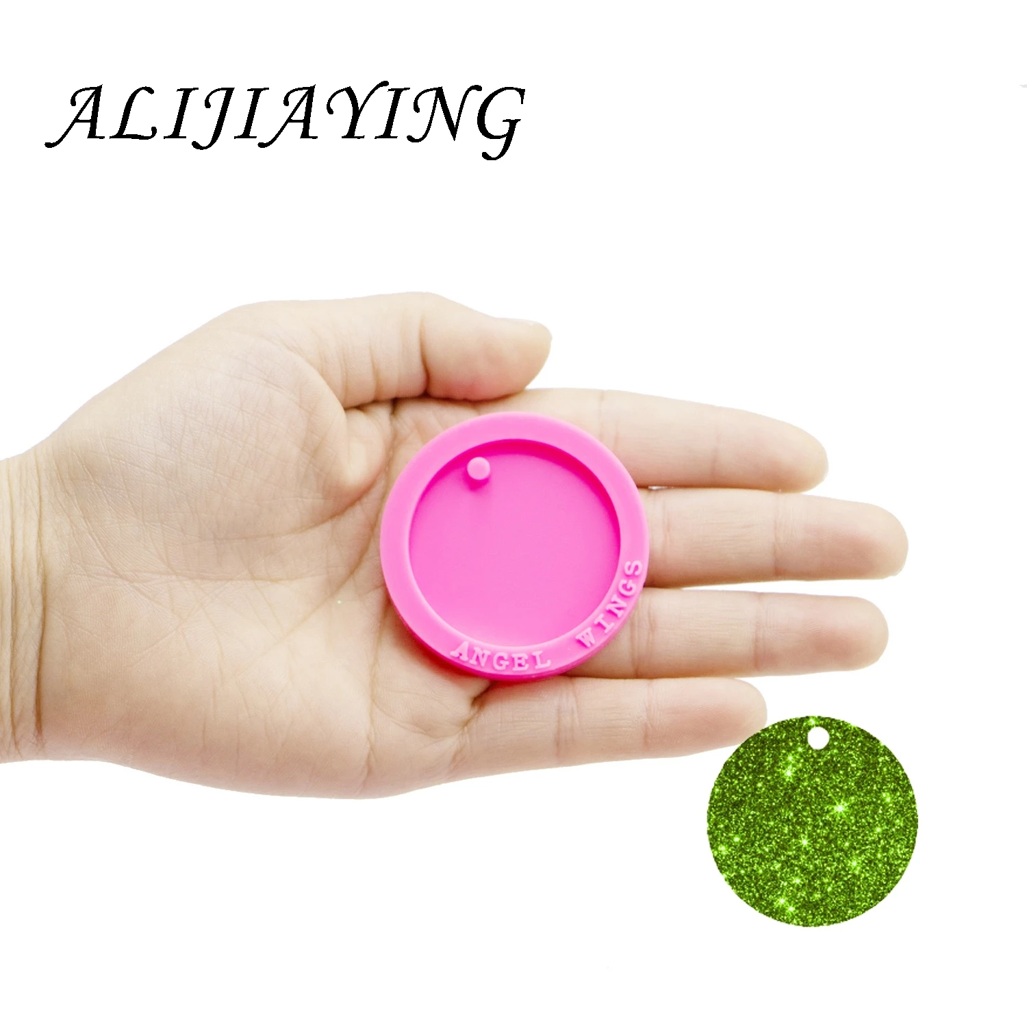 1.5/1.8 Inch Shiny Circle Silicone Mold For Resin Epoxy Craft DIY Heart Keychains Fits on A 1.5 Inch Badge Reel DY0260 image 2