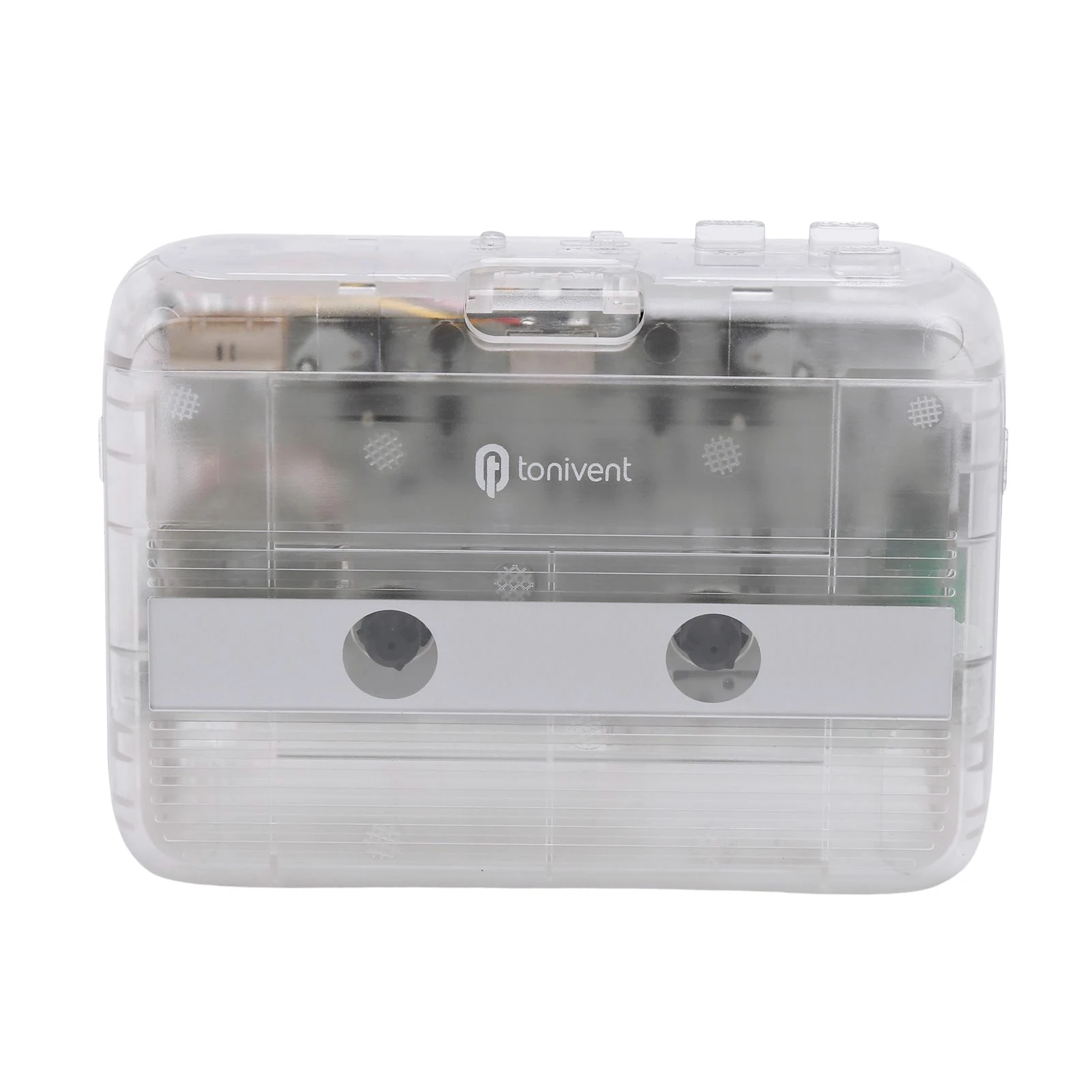 

TONIVENT Portable BT Cassette Player Stereo Auto Reverse Mini Transparent Tape Player & FM Radio with 3.5mm AUX Input for Travel