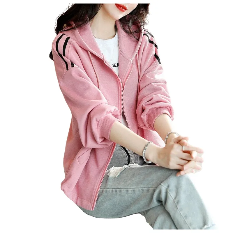 

Женская верхняя одежда с капюшоном, розовые свободные топы, вязаное наружное пальто для отдыха, весна и осень