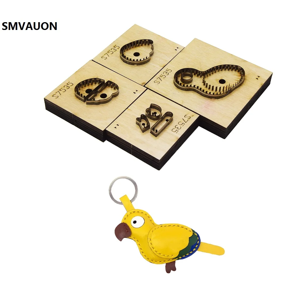 Leather Cutting Mould for DIY, Parrot Pendant, Handmade Wooden Cutting Mould, Japanese Steel Knife, Punching Die