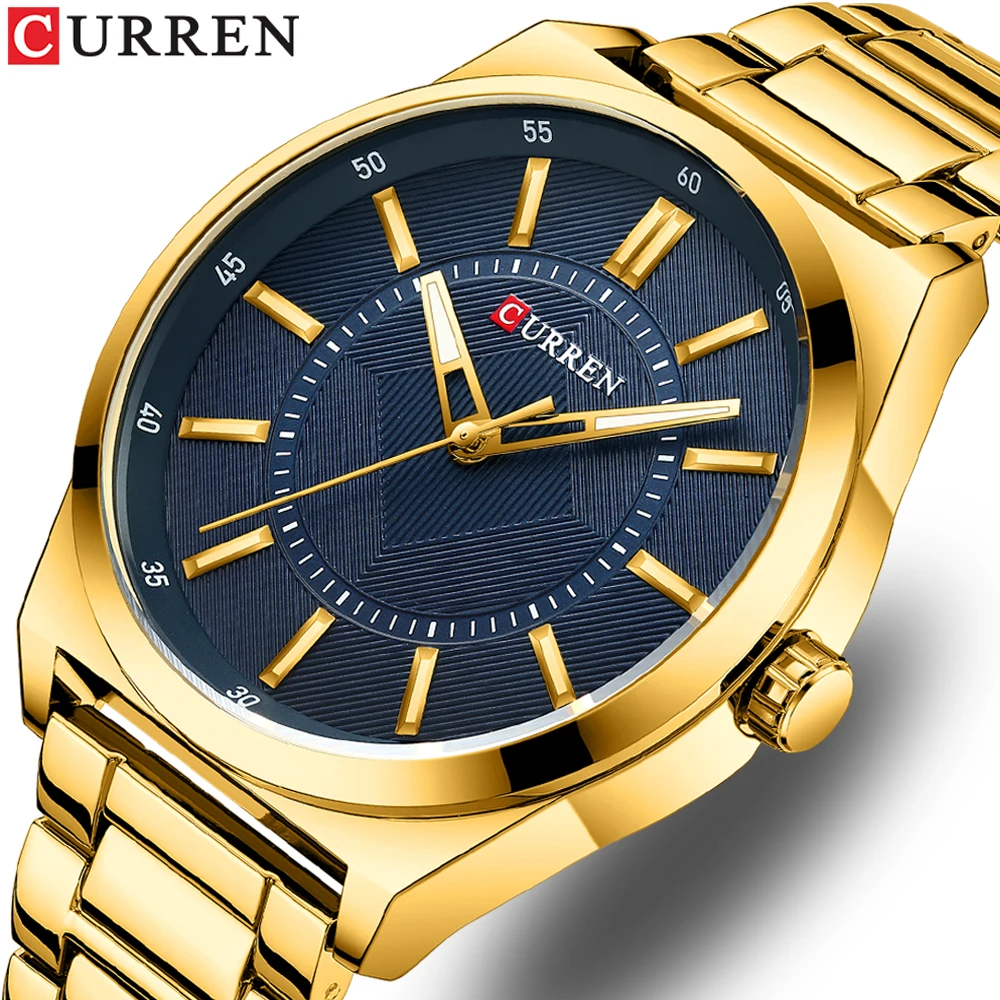 CURREN Marke Männer Mode Luxus Sport Quarzuhr Freizeit Edelstahl Armband Einfache Business Wasserdichte Uhr Reloj Hombre