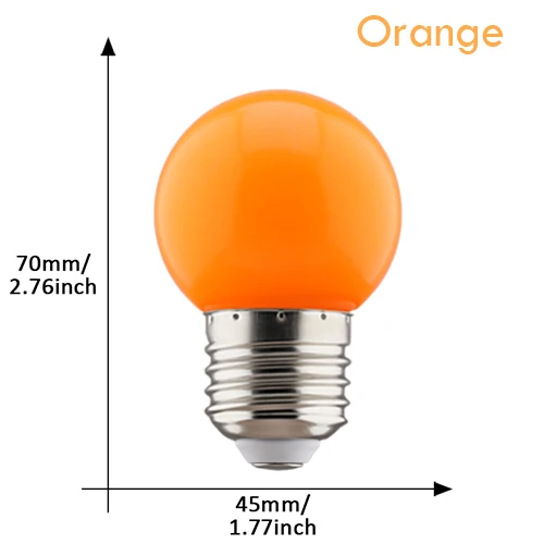 20 stks E27 LED Gloeilamp 220 V G45 1 W LED Kleurrijke Licht Kroonluchter Lamp Kerst Decor Vakantie Lamp Voor Thuis Versieren Verlichting