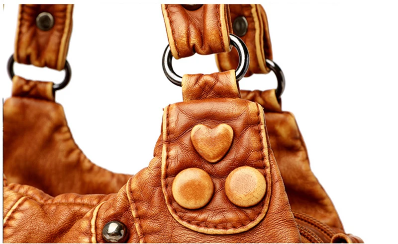Yogodlns Vintage Weiche PU Leder Schulter Tasche Frauen Große Kapazität Handtasche Mode Umhängetasche Nähte Farbe Griff Tasche sac – Detail 37
