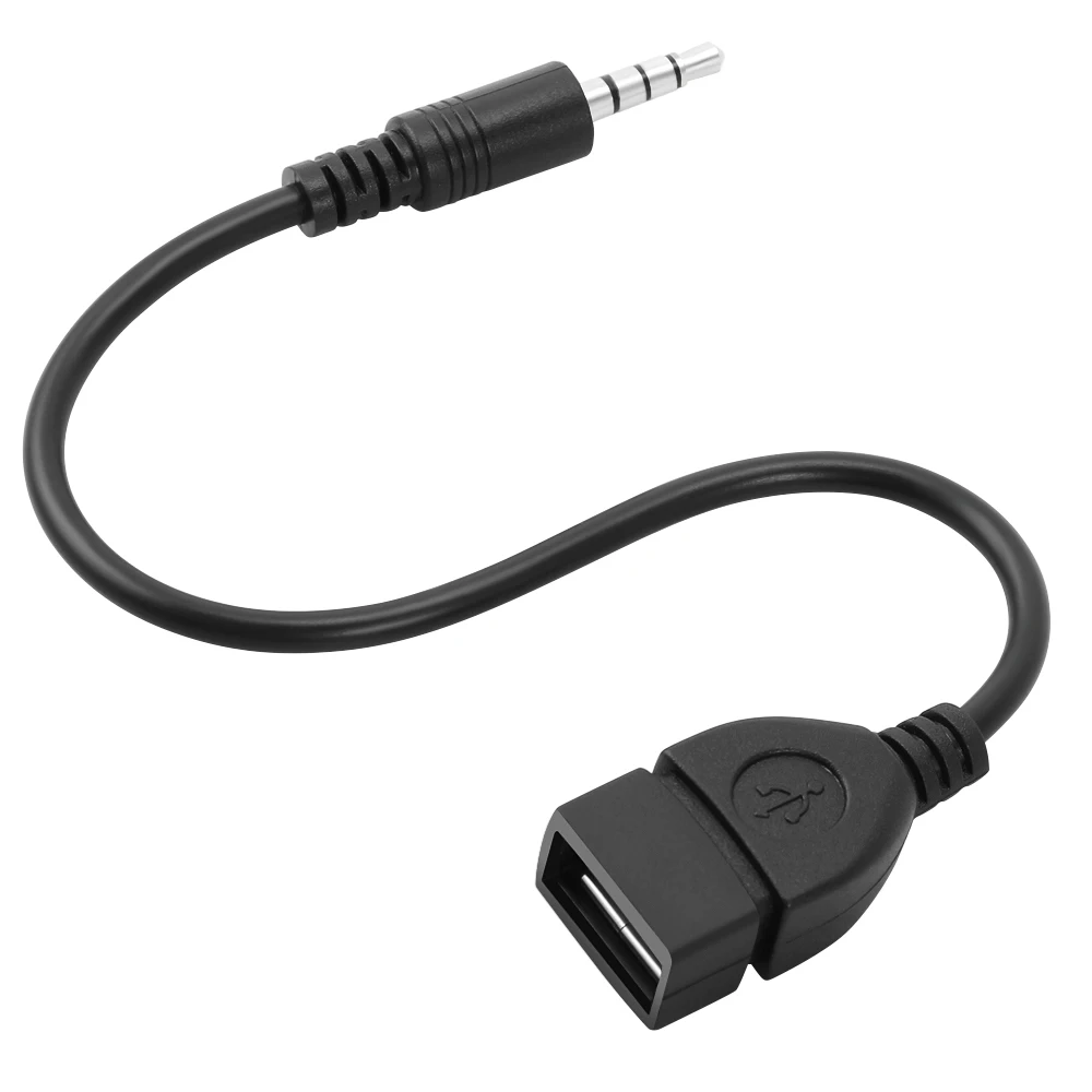 Car Male Audio AUX to USB Type A Female OTG Converter Adapter For Volkswagen VW Polo Golf 5 7 Passat B5 B6 Tiguan Jetta Touran