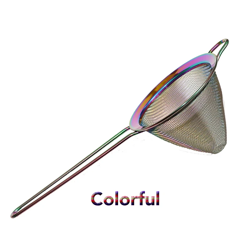 Cocktail Bar Strainer Fine Mesh Stainless Steel Conical Strainer Premium Mesh Cocktail Cone Strainer