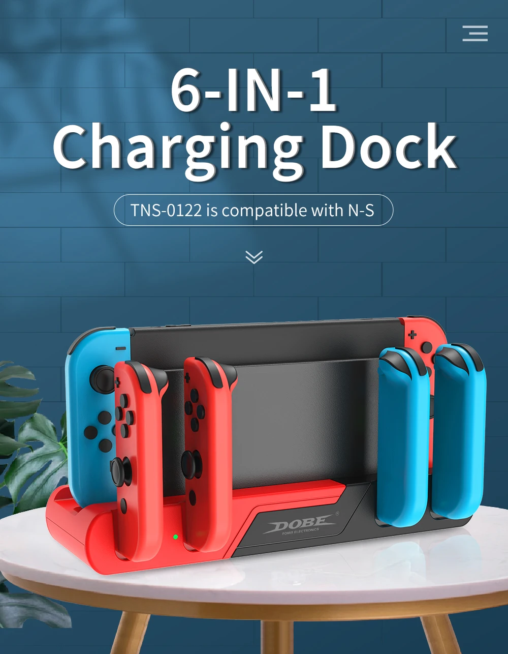 แบบพกพา6 In 1 Charger Station สำหรับ Ns Switch Oled คอนโทรลเลอร์ Joycon ที่อยู่อาศัยแท่นชาร์จ4 Joycon 2เกมยืน