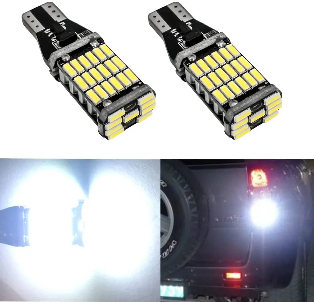 

2 шт., автомобильные светодиодсветодиодный Лампы Canbus 12 В T15 W16W 45 SMD 4014