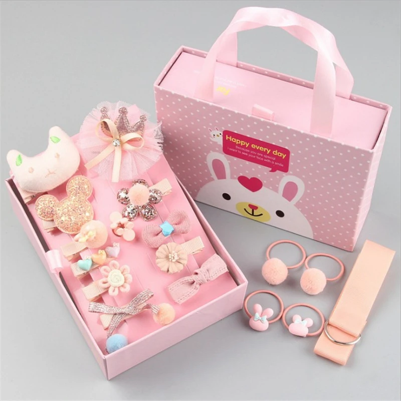 18-piece gift box children\'s hair accessories Korean princess super fairy cute cute little girl hairpin baby hairpin