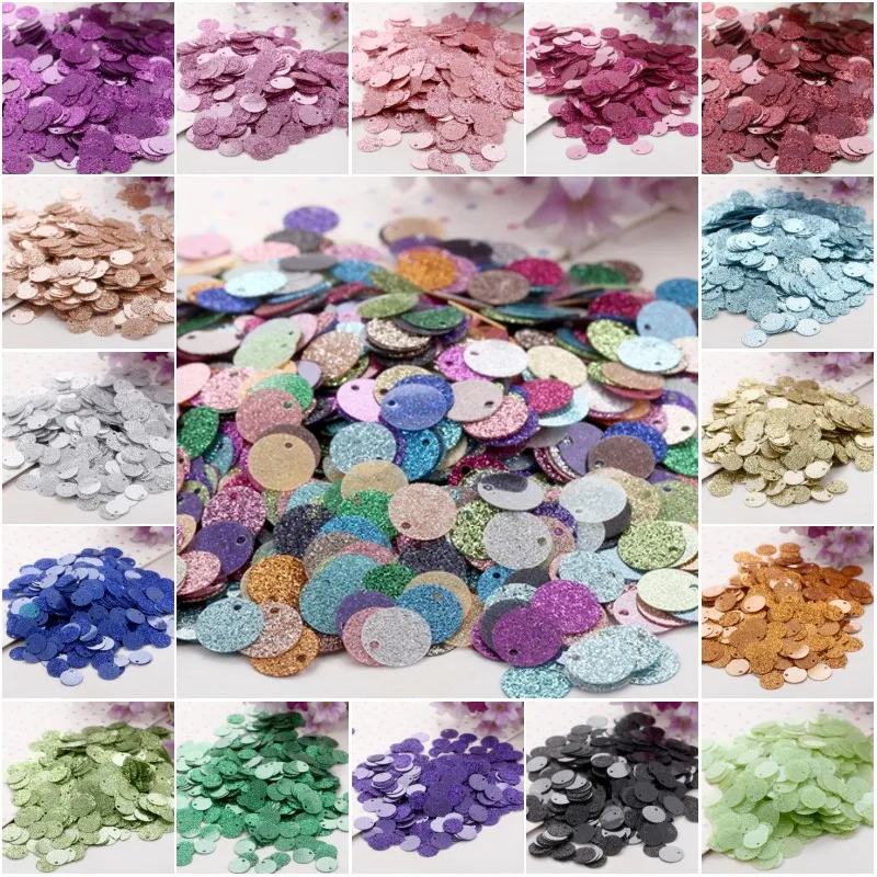 6mm 10mm 20mm Glitter Sequins Flat Round PVC Sequins with Flash Powder paillettes For Craft lentejuelas para manualidades 10g