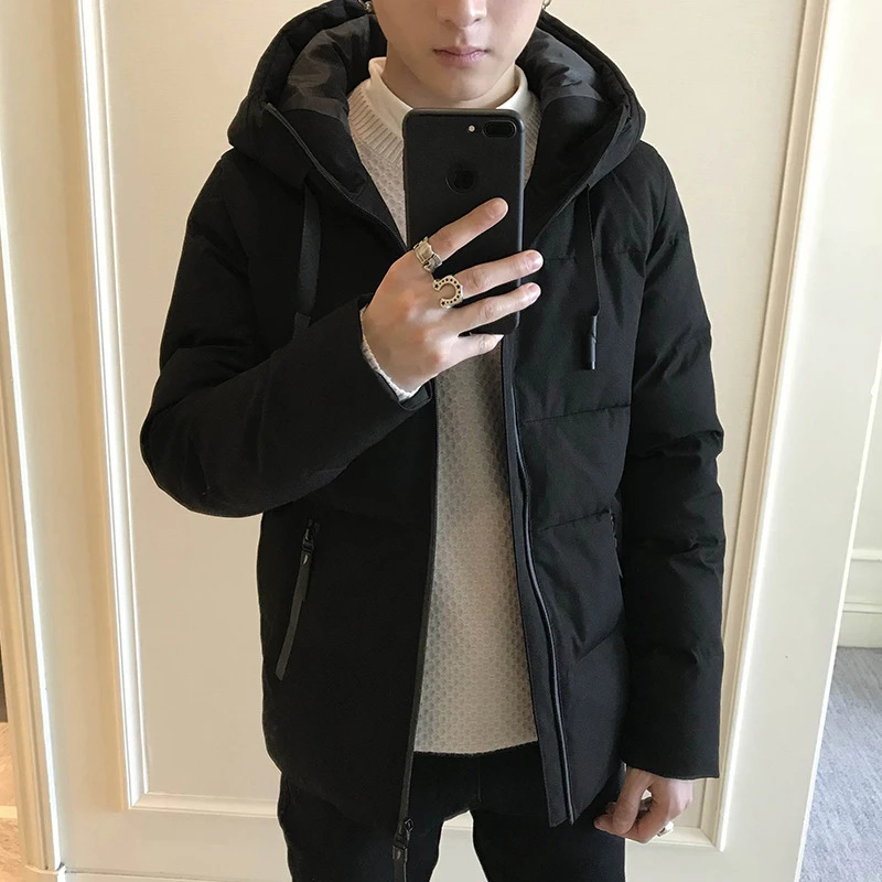 

Jacket Men 2023 Winter Thick Down Cotton Coat Plus Size 4XL Korean Fashion Clothes Hat Hooded Tops Parka Hombre LWL865