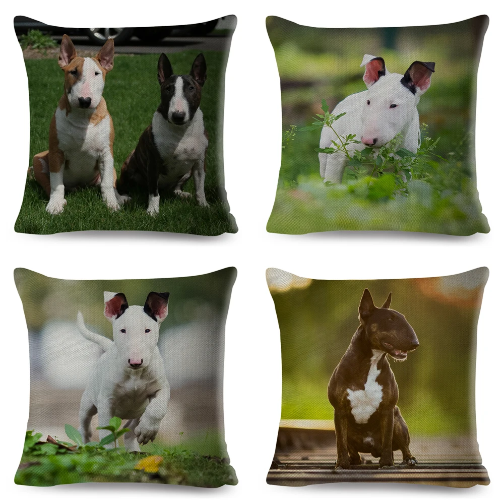 Cute England Pit Bull Terrier Cushion Cover Decor Pet Dog Animal Printed Pillowcase Polyester Pillow Case for Sofa Home Car