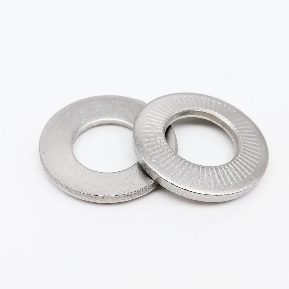 2/50 M3 M4 M5 M6 M8 M10 M12 M16 NFE25-511 A2 304 Edelstahl Scheibenfeder gezahnte Sicherungsscheibe konische gerändelte elastische Dichtung – Detail 4