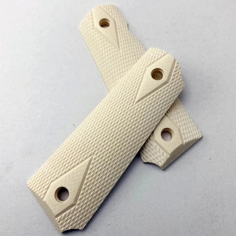 2 peças táticas pistola 1911 apertos de resina branca remendo apertos personalizados material cnc 1911 acessórios