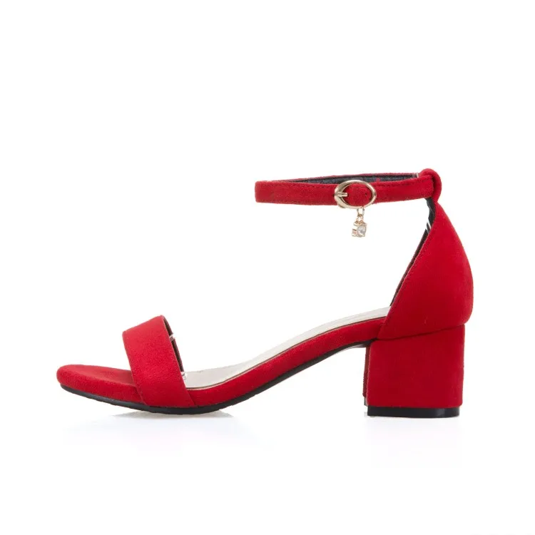 Big Size 9 10 11 12 13 14 15 16 high heels sandals women shoes woman summer ladies Button-up sandals with thick heels