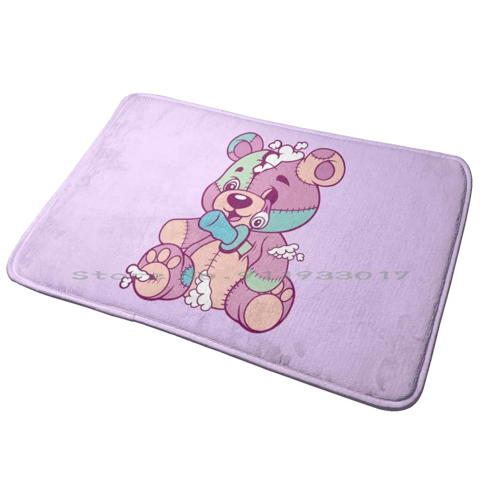 Creepy Kawaii Teddy Entrance Door Mat Bath Mat Rug Jesus Trained Wrestling Jesus Loves Winners Jesus Workout Just A Girl Who