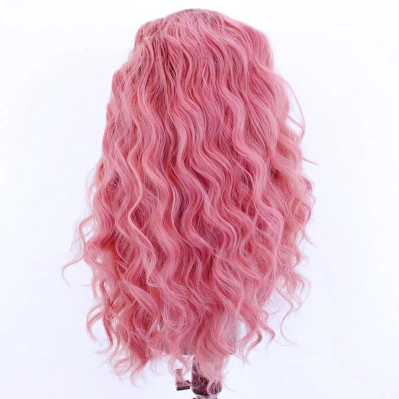 Charisma Lange Golvend Ombre Roze Pruik Synthetische Lace Front Pruik Voor Zwarte Vrouwen Hittebestendige Fijner Haar Cosplay Pruiken