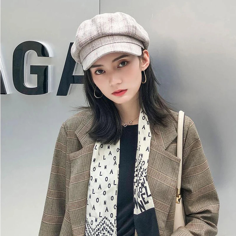 Casual Spring British Classic Female Gatsby Flat Hats Military cap Autumn winter beret women black Retro men baker Newsboy hat