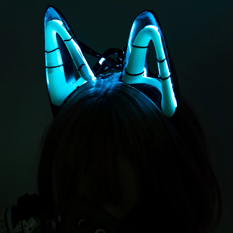 PUNK Earphone Technological functional Headphone Cosplay Props Punk Headset Mask earphone mechanical beast illuminated Ears