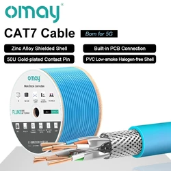 OMAY CAT7 obsługuje FTTH kabel sieciowy S/FTP 23AWG 4PR z podwójnym kołnierzem beztlenowy Coppe LSZH 10 gb/s 600MHz kabel krosowy do sieci Ethernet