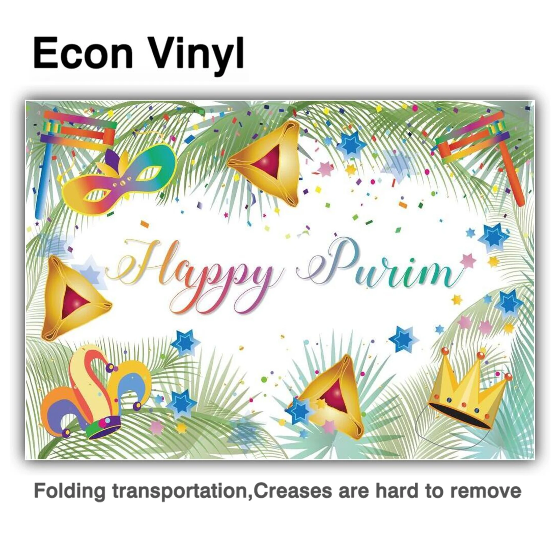 Funnytree Happy Purim Festival Custom Backdrop Jewish Holiday Decor Oznei Haman Board Poster Palm Tree Leaves Frame Photozone