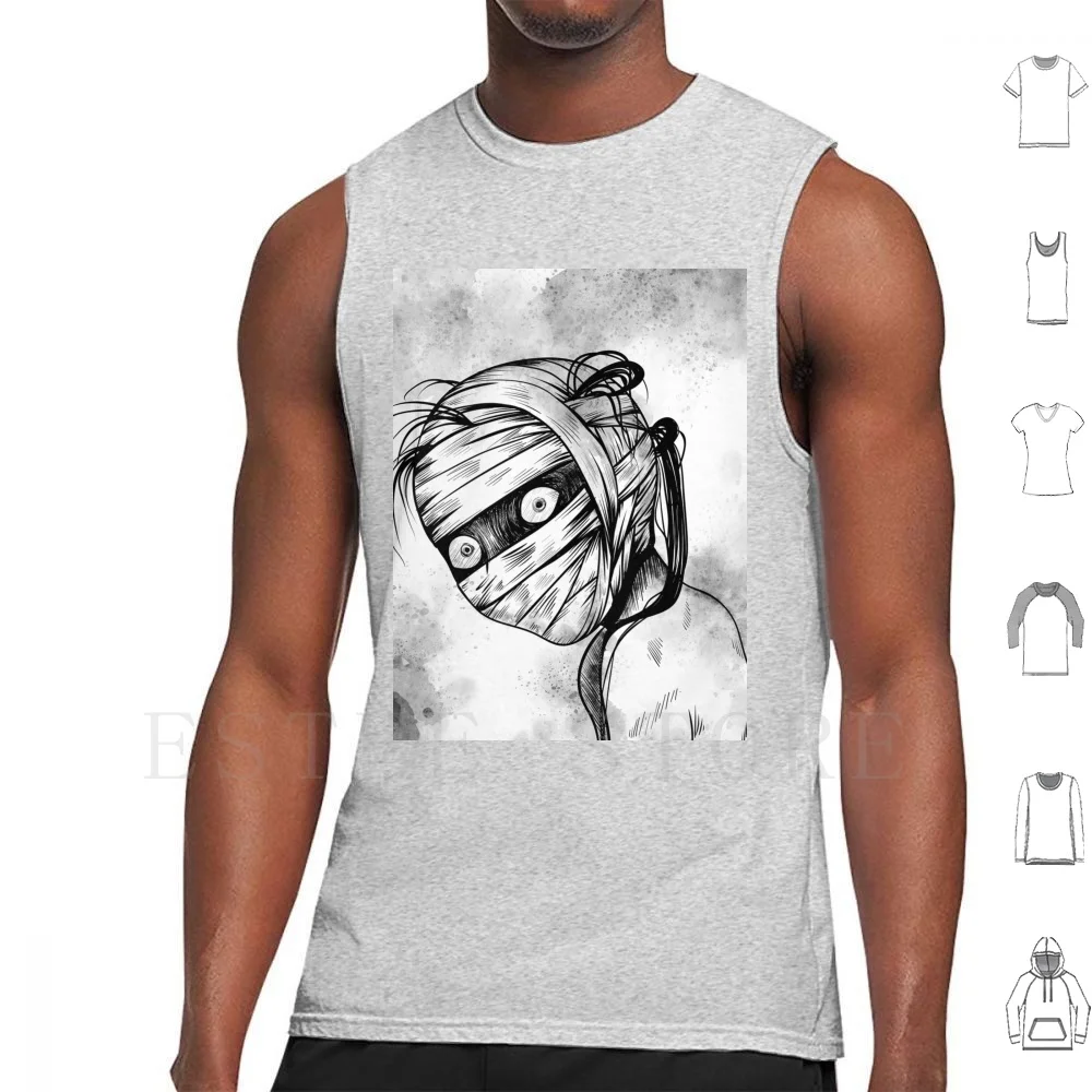 Japanese Horror J Horror Hand Manga Fan Scary Face Tank Tops Vest Cotton Horror Junji Ito Manga Anime Uzumaki Scary Junji Ito