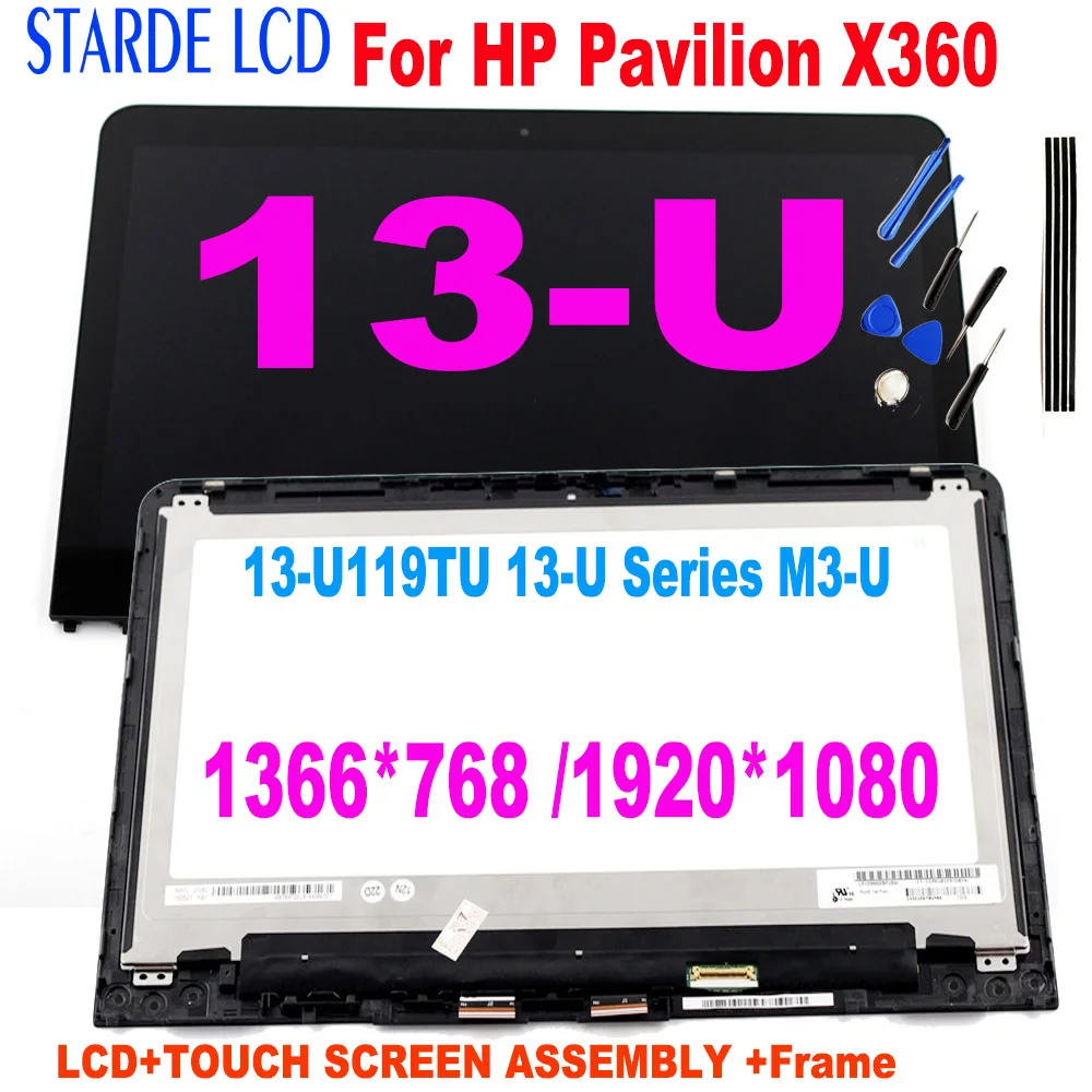 13.3 "untuk HP Pavilion X360 13-U Seri 13U Layar LCD Layar Sentuh Digitizer Assembly + Bingkai 13-U119TU 13-U Series M3-U Replace