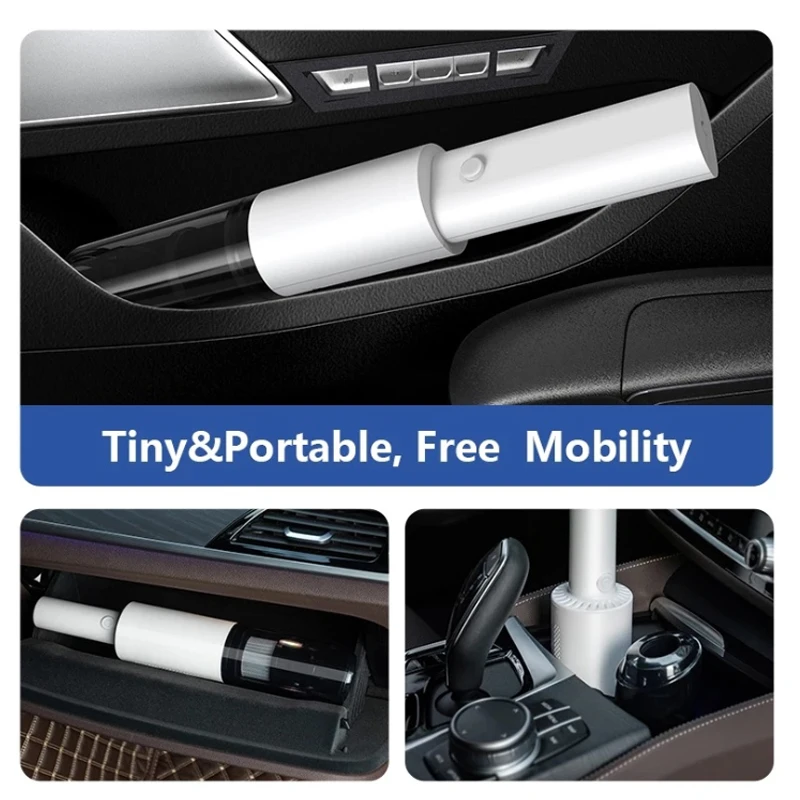 Беспроводной портативный пылесос, с мини-портативным пылесосом, двойным домашним использованием, сильным всасыванием, 6000 PA