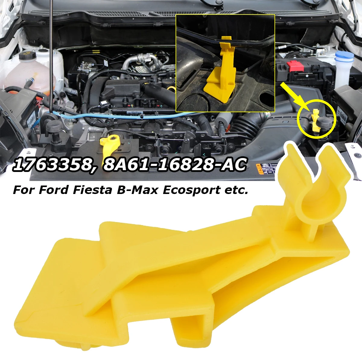 

Car Hood Bonnet Rod Clip Stay Support Prop Clamp Holder Retainer For Ford Fiesta MK7 B-Max Ecosport Transit Tourneo 8A6116828AB