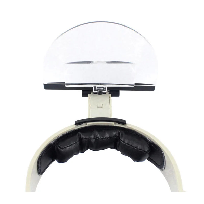 LED Head-mounted Reading Embroidery Maintenance Helmet Magnifying Glass Optical Lens 4pcs Lens 2X 3.8X 4.5X 5.5X