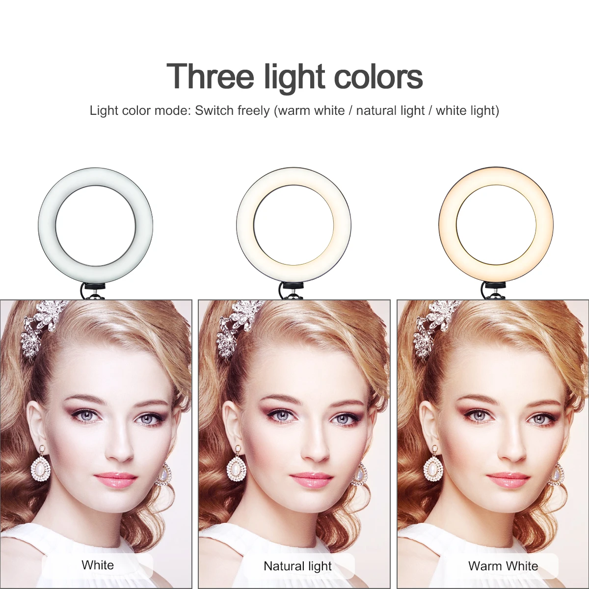 16/20/26Cm Vullen Licht Led Selfie Telefoon Ring Licht Make Up Lamp Fotografie Verlichting Met Statief standhouder Youtube Video